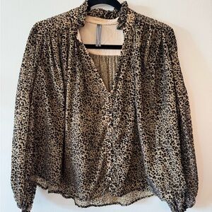 Anthropologie leopard Animal Print Blouse top M